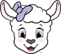 Luvie's head from the front in color